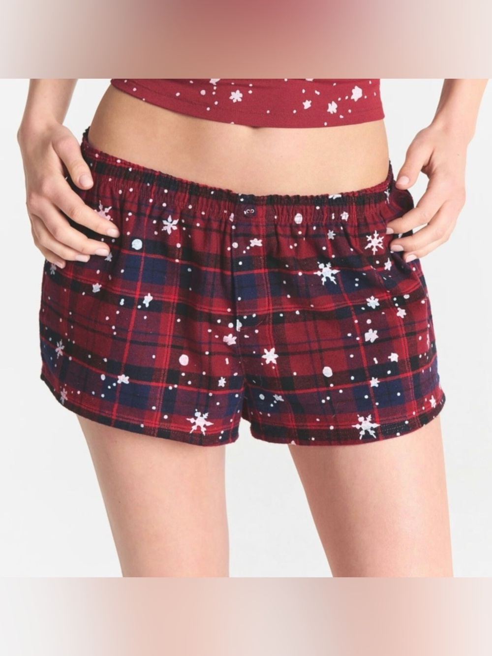 SKIMS x Cactus Plant Flea Market Holiday Plaid Sleep Shorts | XL | NWT